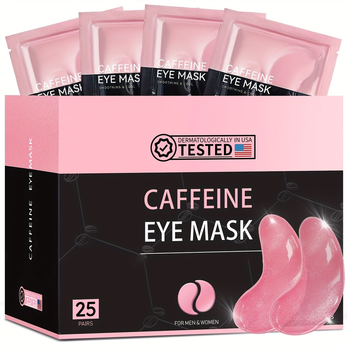 Caffeine Under Eye Patches 25 Pairs – Collagen Gold Eye Mask Reduces Dark Circles Puffiness Eye Bags Fine Lines Anti-Wrinkle Hydrogel Hydrating All Skin Types Spa Skincare Gift 20  - product image 12