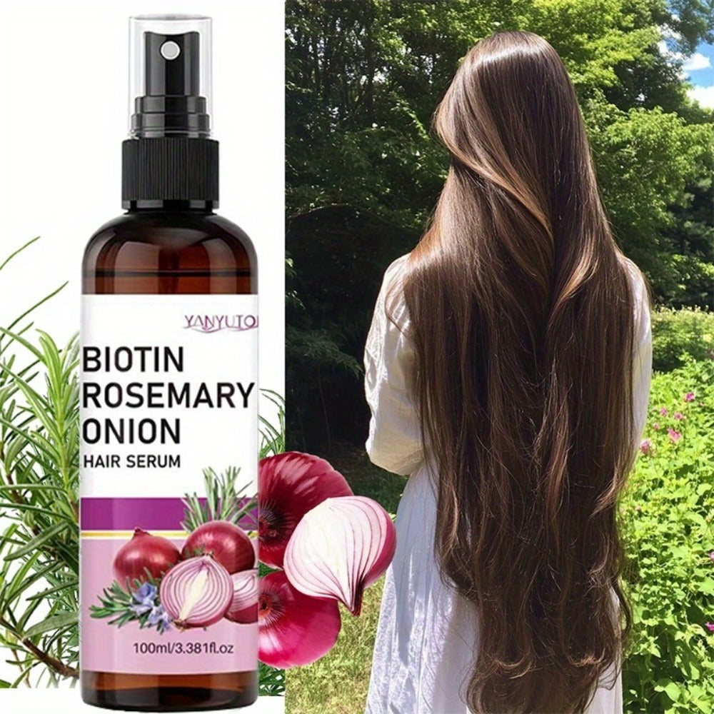 Biotin Rosemary Hair Growth Spray with Onion Extract — Leave-In Strengthening Essence Reduces Breakage Frizz Enhances Shine Scalp Health All Hair Types 100ml - product image 2