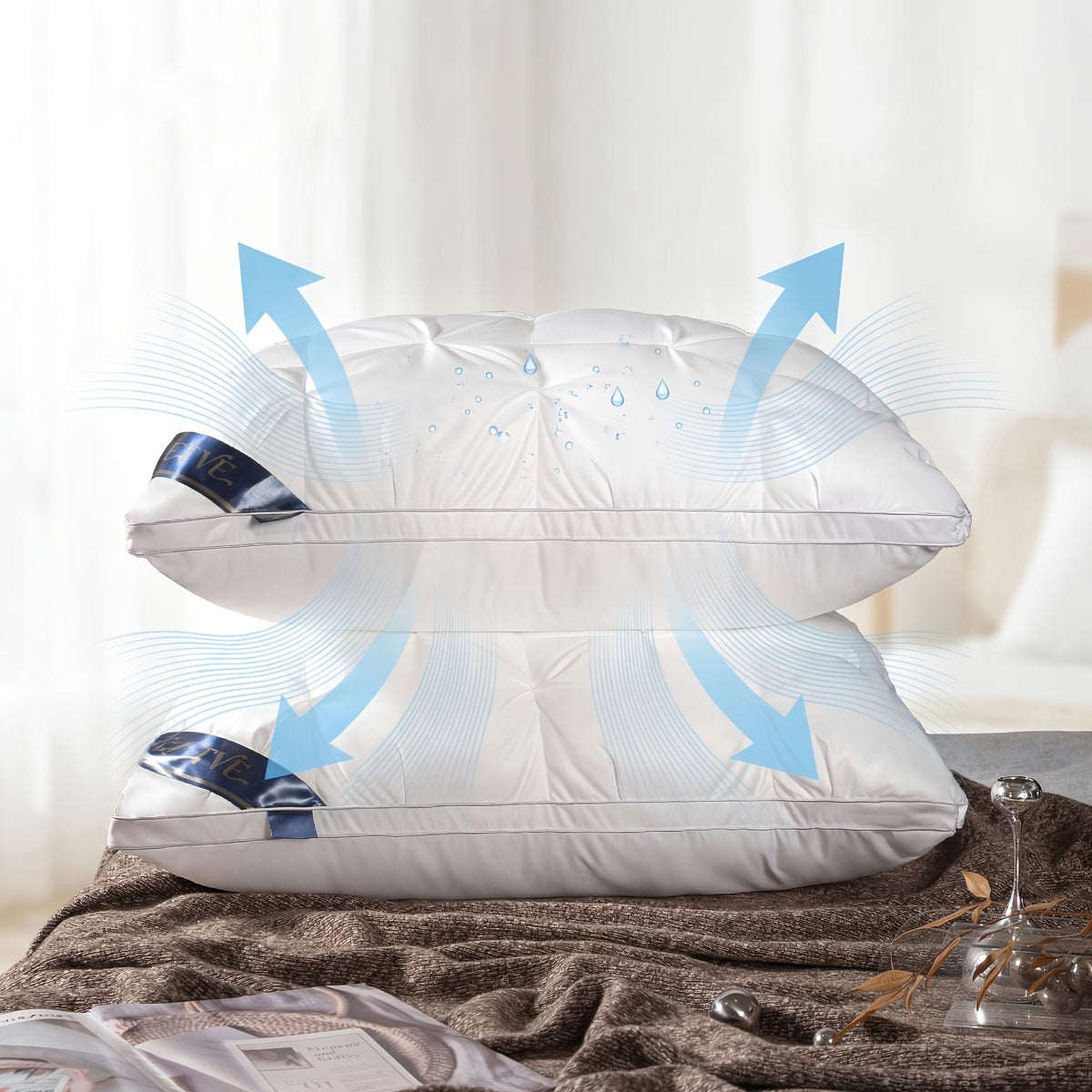 2pcs Hotel Quality Sleep Pillow, Deep Sleep Neck Pillow, Highly Elastic and Plump Pillow Core, Hypoallergenic and Skin-Friendly Pillowcase, Easy Clean, Soft - product image 6