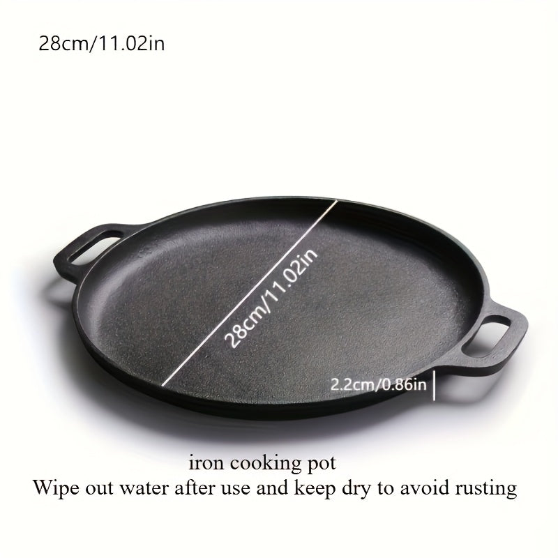 3 pcs Cast Iron Pan, Pre Seasoned, Multifunctional, Non-Stick, for Pizza Lovers, for Home Kitchens, Outdoor Cooking, Durable, Even-Heating, Versatile - product image 4