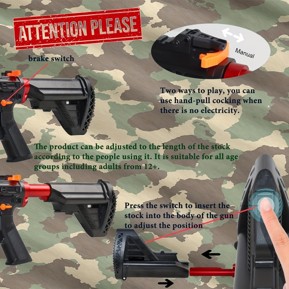 High-Performance Rechargeable Electric Splash Ball Toy Gun | USB Charge Portable Combat Outdoor Shooting Rifle for Kids Boys Teens, Party Gift Christmas New - product image 5
