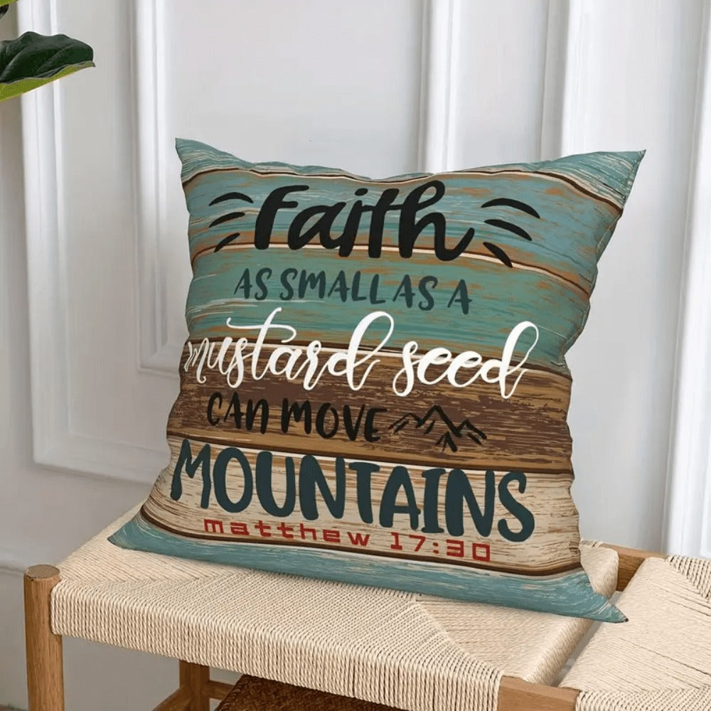 Throw Pillow Covers Scripture Quotes 4 Pack Decorative Linen Cushion Covers Inspirational Bible Verse for Sofa Couch Bedroom Living Room Home Decor 18x18 Inch No Insert - product image 5