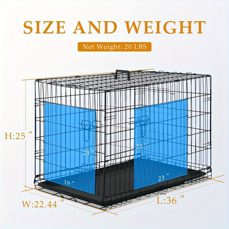 Dog Crate Foldable Metal Wire Dog Cage with Divider Panel & Leak-Proof Tray | Indoor Outdoor Dog Kennel for Small Medium Dogs, Rabbits & Small Animals - product image 2