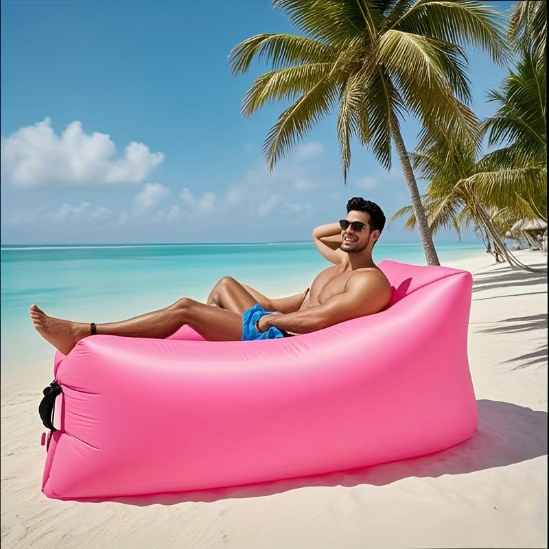 Inflatable Air Sofa Outdoor Camping Lounger 440LB Heavy Duty Quick Inflate Portable Lazy Bag Sofa Bed with Carry Bag Featherlight Space-saving for Beach Hiking Music Festival Travel 6 Colors
