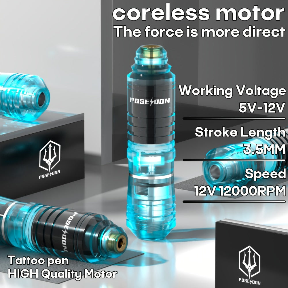 Tattoo Pen Kit Complete Beginner Set - Wireless Battery Tattoo Pen 1400mAh LCD Screen, 10pcs Cartridge Needles, 11 Color Inks, Power Supply, Coreless Motor Low Noise, Tattoo Gun Ki - product image 2