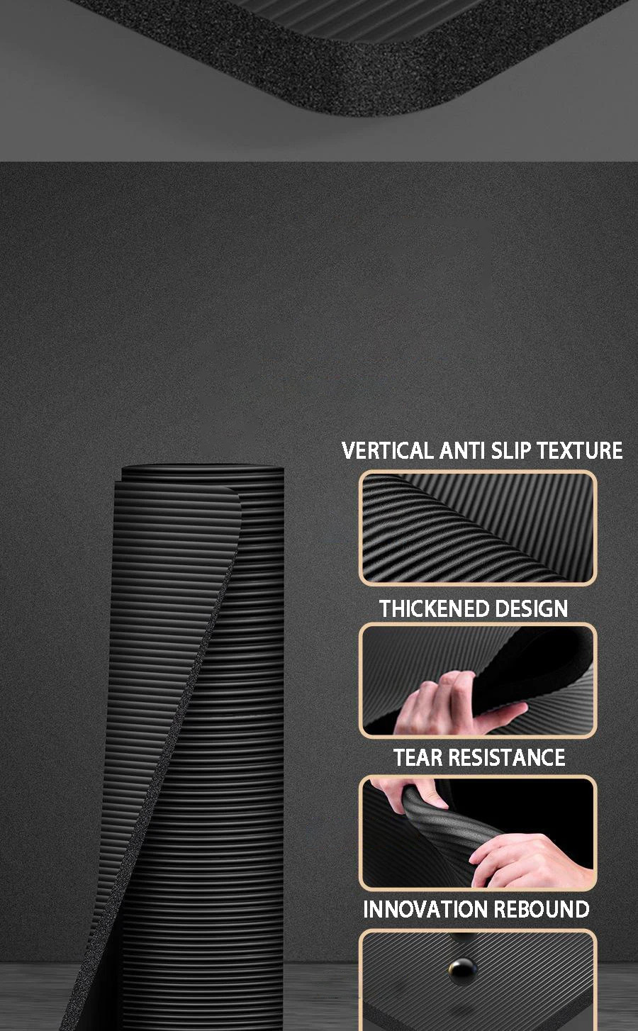 Extra Long 79 x 35 Inch Non-Slip Exercise Mat for Men, High-Density Cushioning for Pilates, Fitness, Stretching & Home Gym Workouts – Extra Thick Yoga Mat 20mm - product image 11