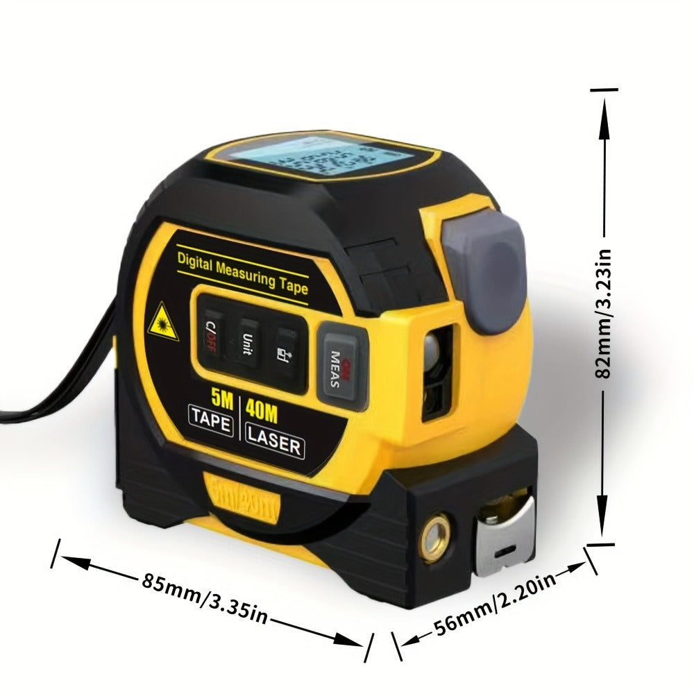 3-in-1 Laser Tape Measure Digital Laser Rangefinder Steel Tape Measure Cross Laser Level High Precision Color Screen Voice Broadcast for Construction Home DIY Measurement - product image 5