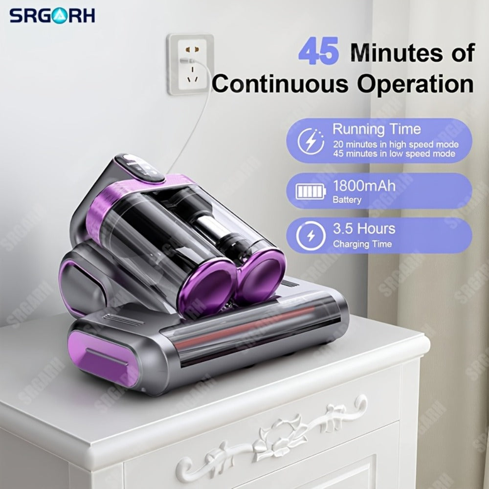 Mattress Vacuum Cleaner Handheld Bed Cleaner – 16KPa Strong Suction with UVC Light & Hot Air Heating, Deep Clean for Pillows, Sofa, Crib & Pet Hair, Double Cup Design, White or Pur - product image 6
