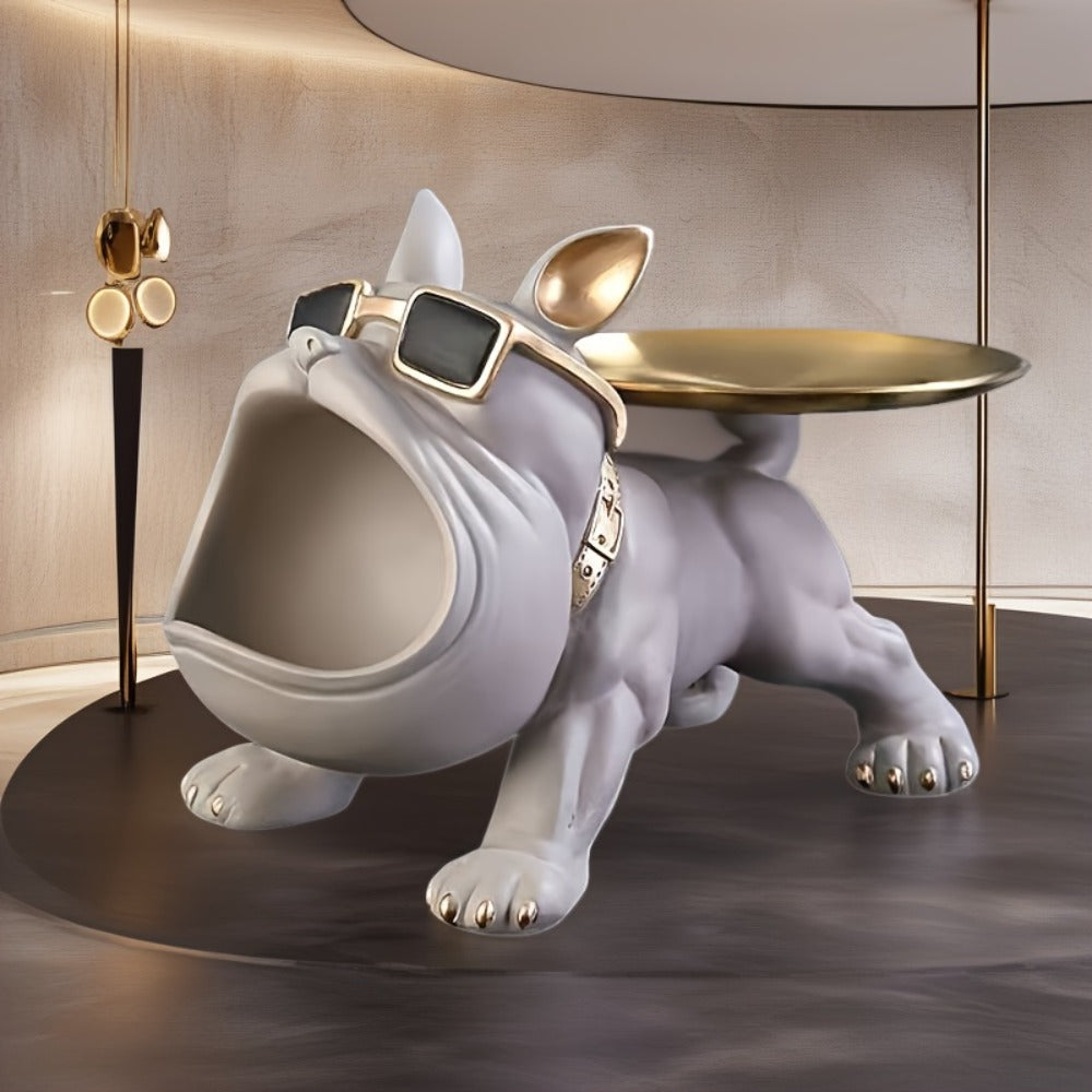 Resin Pug Bulldog Decorative Tray Statue | Dog Tray Organizer for Keys Jewelry Candy Earrings | Modern Art Home Decor Sculpture for Entryway Desk Office Dining Table | Unique Dog L - product image 10