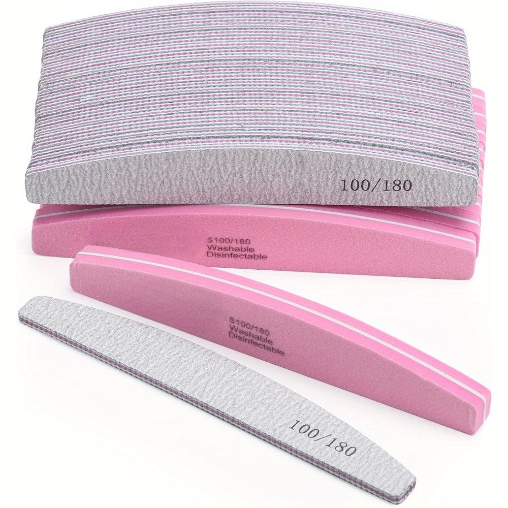 Nail Files and Buffers Professional 100 180 Grit Double-Sided Sanding Boards Reusable Polishing Blocks for Manicure Pedicure Salon Home Use Value Pack 20 or 35 Pieces - product image