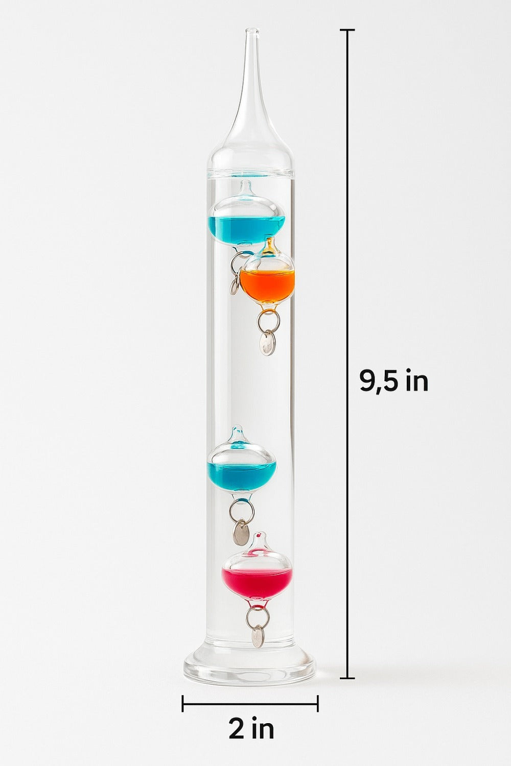 Galileo Thermometer Glass Multicolor Floating Spheres 9.5 Inch Decorative Temperature Display 16°C-28°C for Home Office Desk Science Decor Gift - product image 7