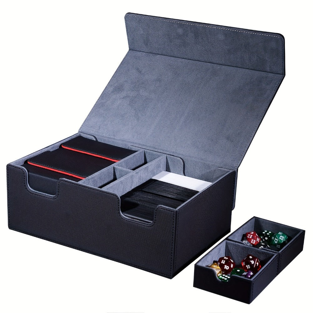 Magnetic Deck Box 600+ Cards High Capacity MTG Card Storage Case 4 Deck Slots with 2 Dice Tray TCG YuGiOh Trading Card Organizer Multiple Colors for Tidy Home - product image