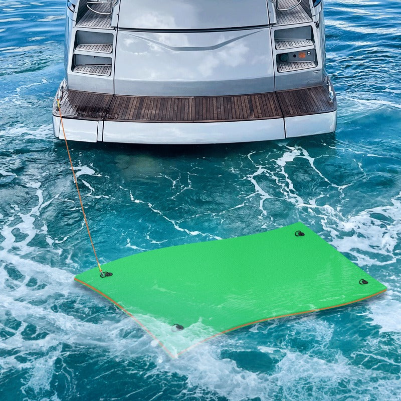 3-Layer Tear-Resistant Giant Lake Lily Pad, High-Visibility, Bungee Tether Included for Pool River Ocean Outdoor Water Recreation – Floating Water Mat 12x6ft