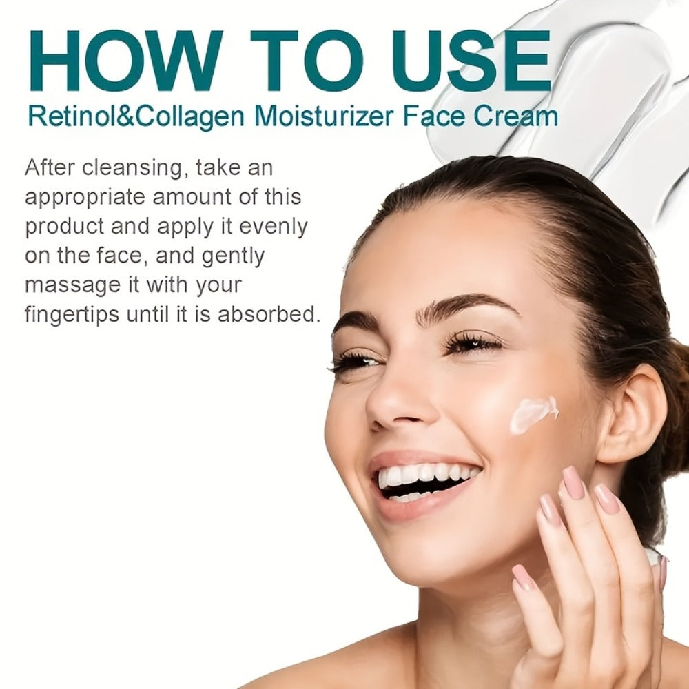 Retinol Moisturizing Cream Collagen Hyaluronic Acid Vitamin C+E Advanced Anti-Aging Face Body Hand Cream All Skin Types Day Night Use 1.69 oz Women - product image 8
