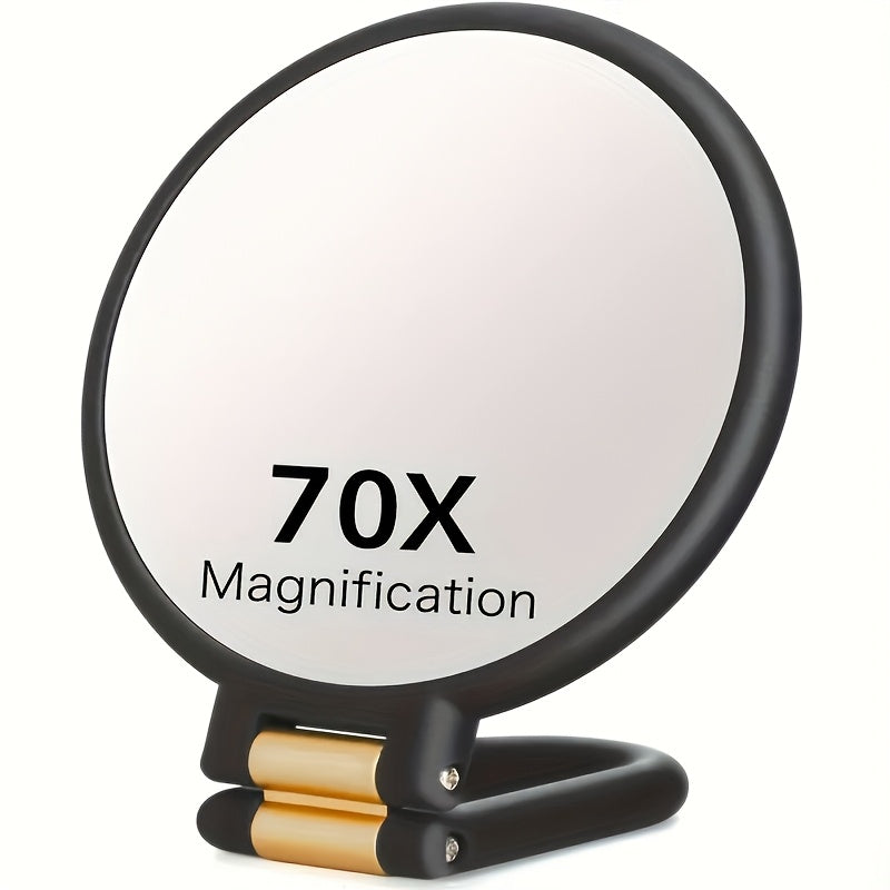 70X Magnifying Mirror Double-Sided 1X & 70X Zoom 360° Adjustable Handle - Handheld Desktop Wall Hang HD Precision Skincare Makeup Mirror for Women Pore Inspection - product image 6