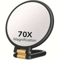70X Magnifying Mirror Double-Sided 1X & 70X Zoom 360° Adjustable Handle - Handheld Desktop Wall Hang HD Precision Skincare Makeup Mirror for Women Pore Inspection - product image 6