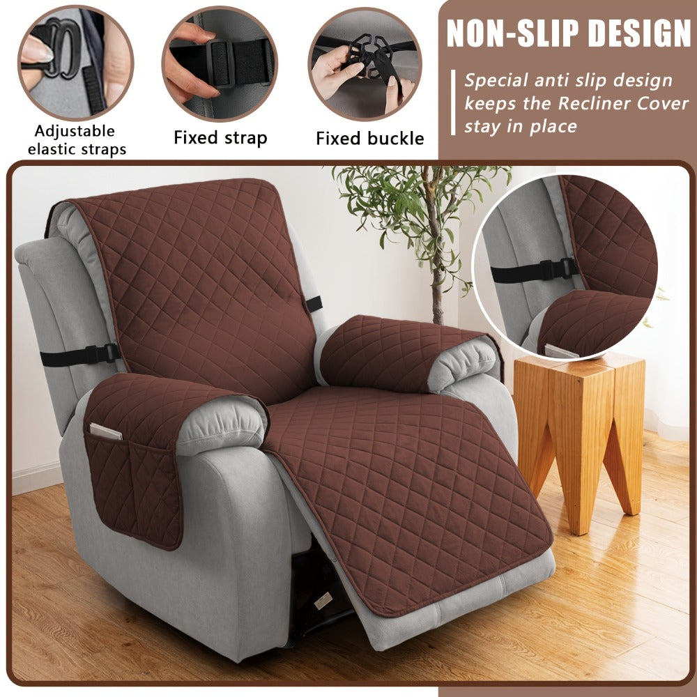 Chenille Knit Recliner Chair Cover Non-Slip Elastic Straps Drawstring Closure Pet Furniture Protector for Large Recliner 8 Colors - product image 13
