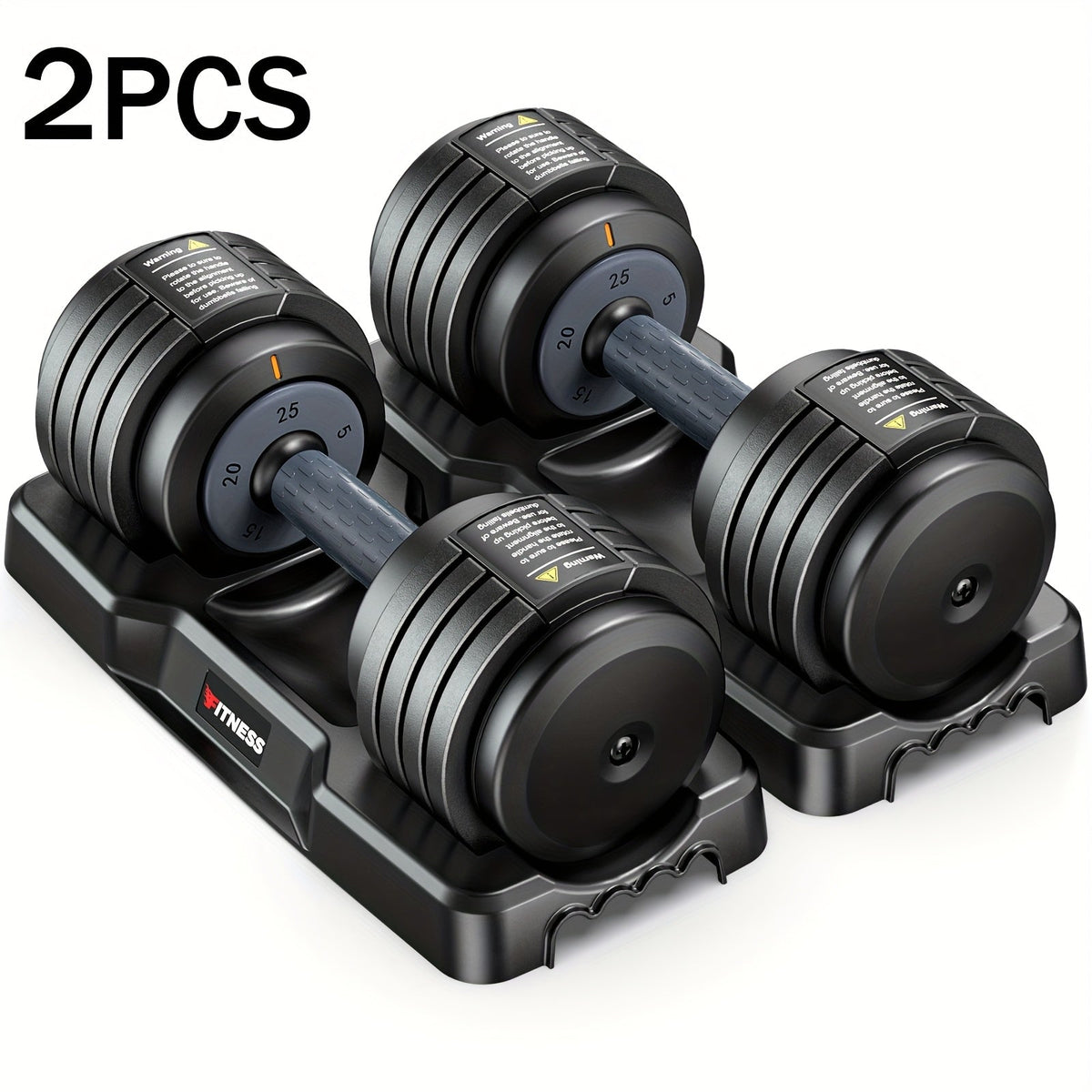 Adjustable Dumbbell Set of 2 | 5-in-1 Quick-Adjust Weight Set 25LB or 55LB Per Pair, Anti-Slip Handle, Dumbbell Barbell Kettlebell Push-Up Home Gym Workout Equipment for Men & Women