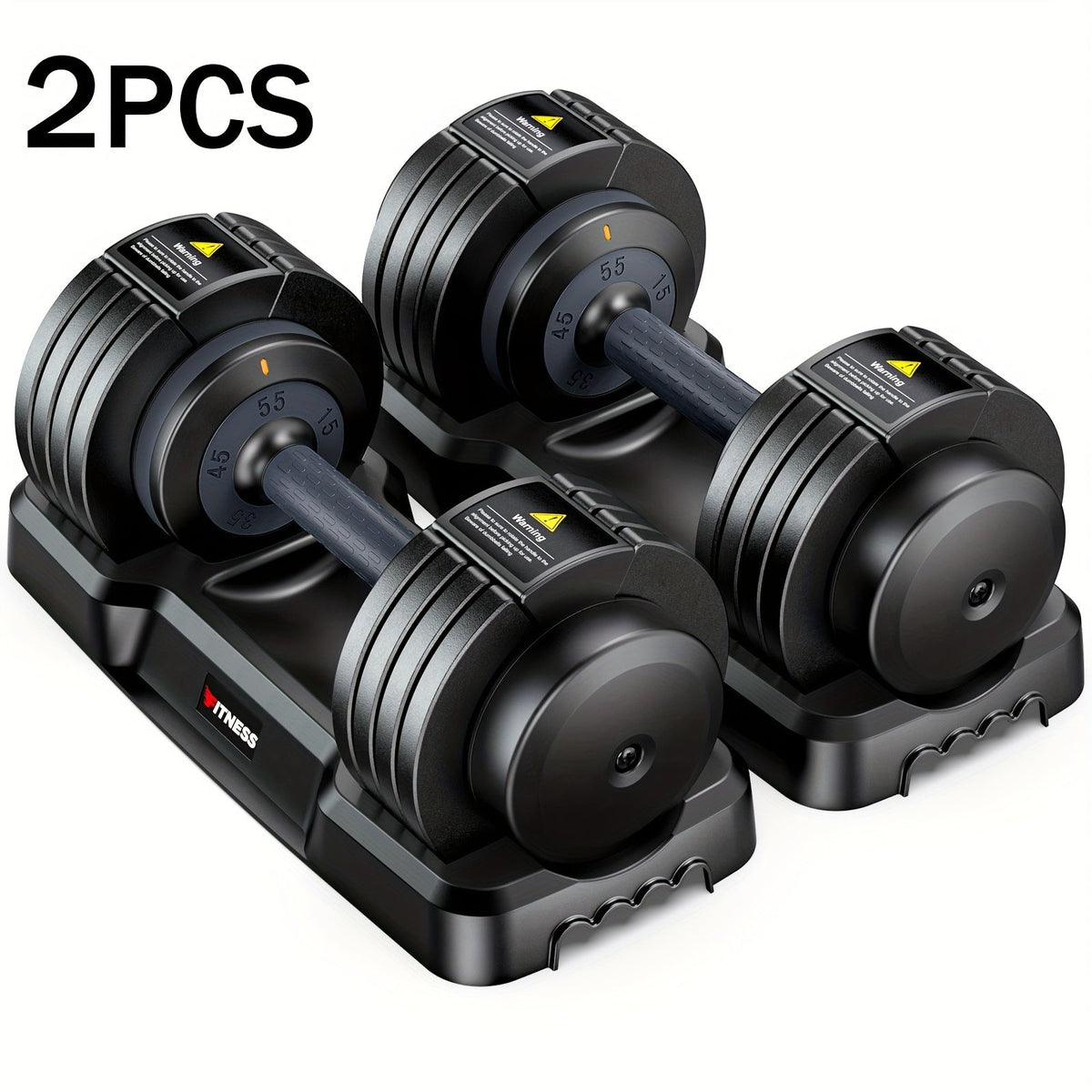 Adjustable Dumbbell Set of 2 | 5-in-1 Quick-Adjust Weight Set 25LB or 55LB Per Pair, Anti-Slip Handle, Dumbbell Barbell Kettlebell Push-Up Home Gym Workout Equipment for Men & Women
