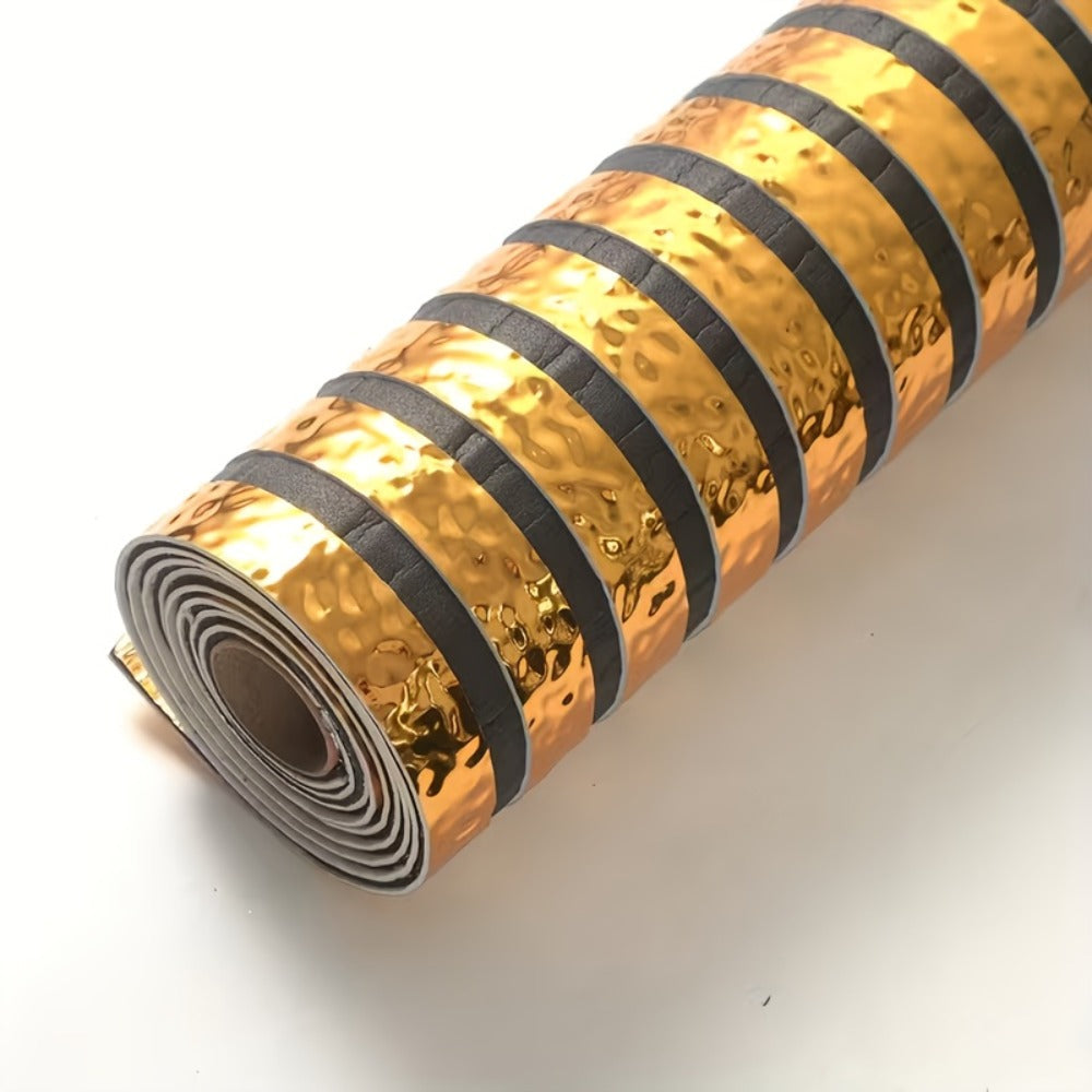 Luxury Mirror 3D Wallpaper Roll Self Adhesive Peel and Stick PVC Vinyl Film Grid Vertical Stripe Pattern for TV Wall Sofa Background Bedroom Living Room Decor Mirror Gold Silver Wa - product image 7