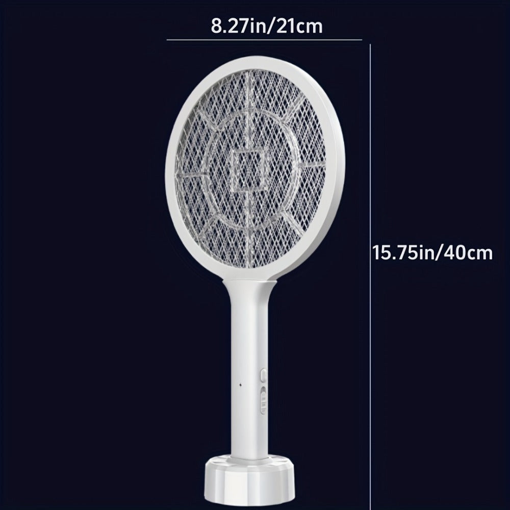 Electric Mosquito Swatter Racket Bug Zapper with LED Night Light & USB Charging, Handheld Insect Killer with Base Stand, Dual Mode Mosquito Lure Lamp for Home, Office & Outdoor Use - product image 2