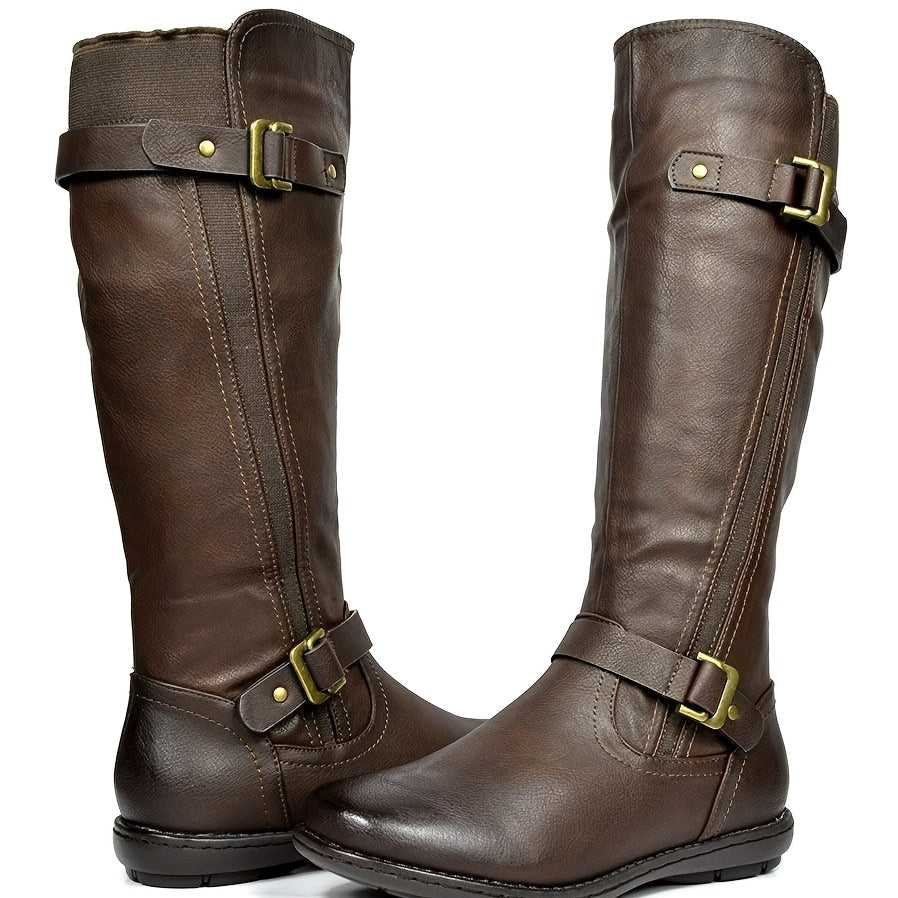 Women's Faux Fur-Lined Knee High Winter Boots Fall Tall Boots - product image 7