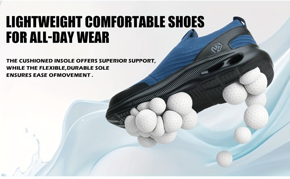 Men's Lightweight Slip-On Steel Toe Work Shoes - Comfortable Sneakers, Puncture-Resistant Loafers, Work Shoes for Men, Available in Black/Grey/Blue, Sizes US - product image 16