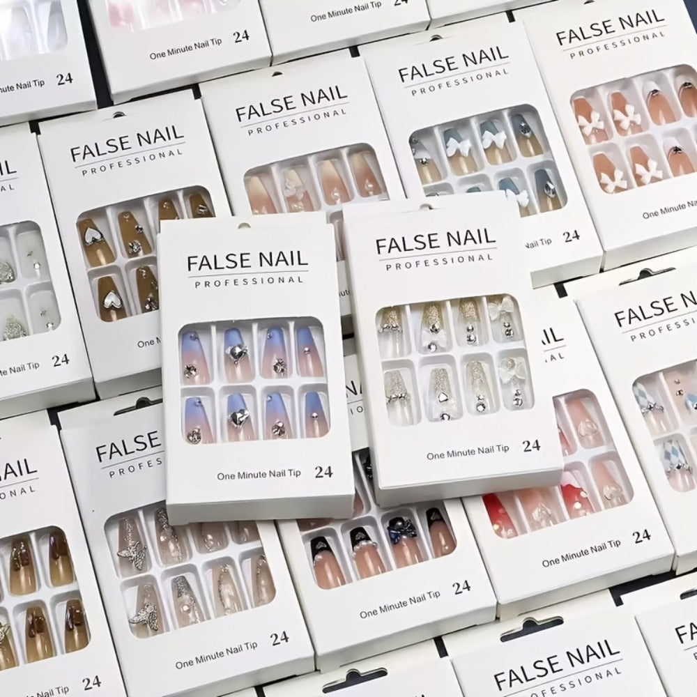 Assorted Press On Nails 576 Pieces Mega Set – Square Almond Oval Ballerina Shapes Short Medium Long Lengths Glossy Removable Fake Nails for Women Girls Mix & Match Nail Designs - product image 2