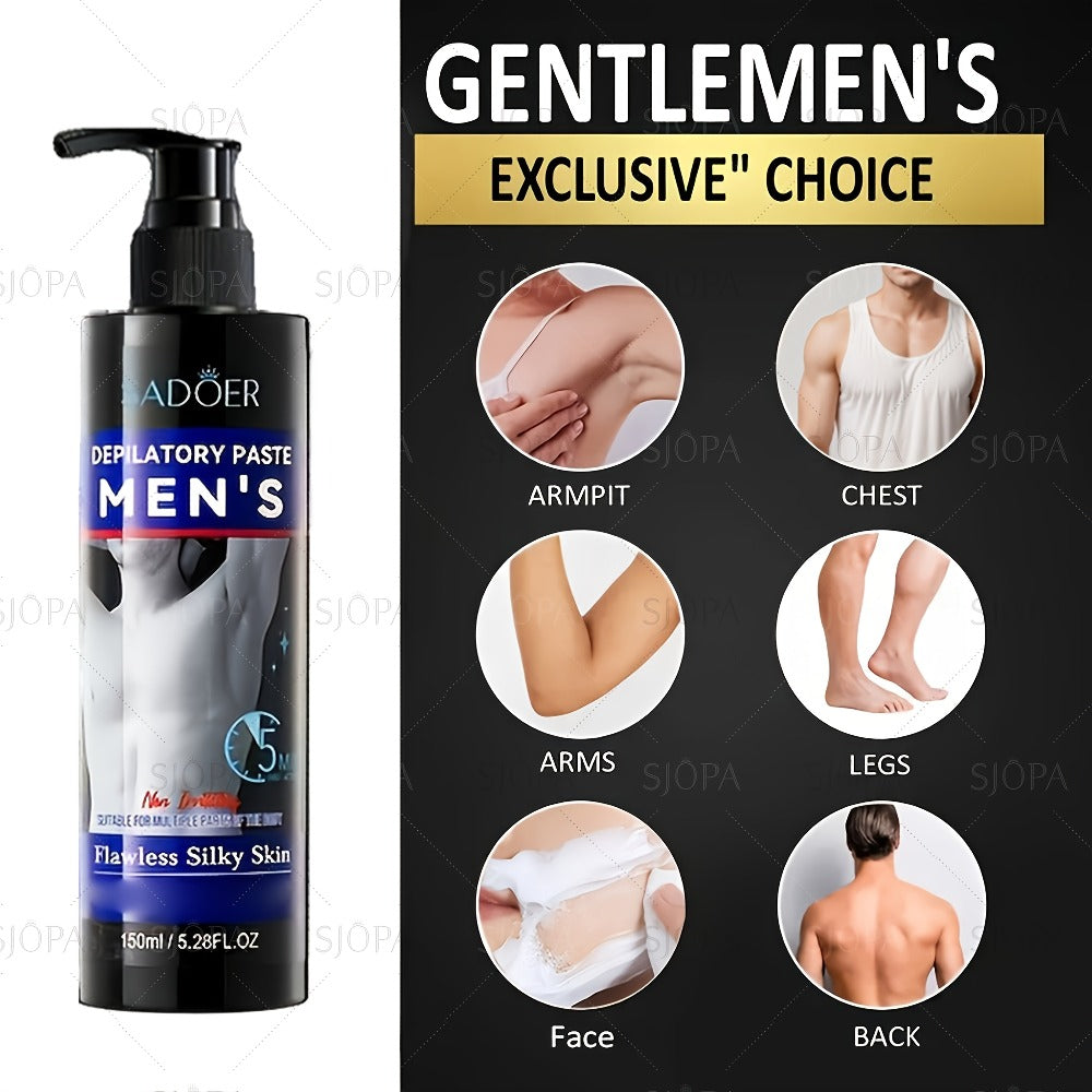 Hair Removal Cream for Men 150ml Fast Painless Depilatory for Body Face Underarm Leg & Intimate Area – Smooth Skin Formula, Razor-Free Grooming, Father's Day Gift - product image 7