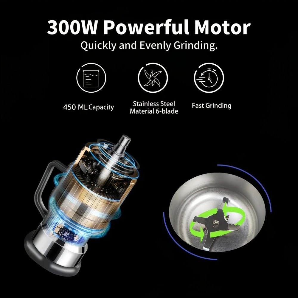 Electric Coffee Grinder 300W 25000RPM – 8-Blade Stainless Steel Spice & Grain Mill for Coffee Beans, Nuts, Spices | Home, Cafe & Camping - product image 20