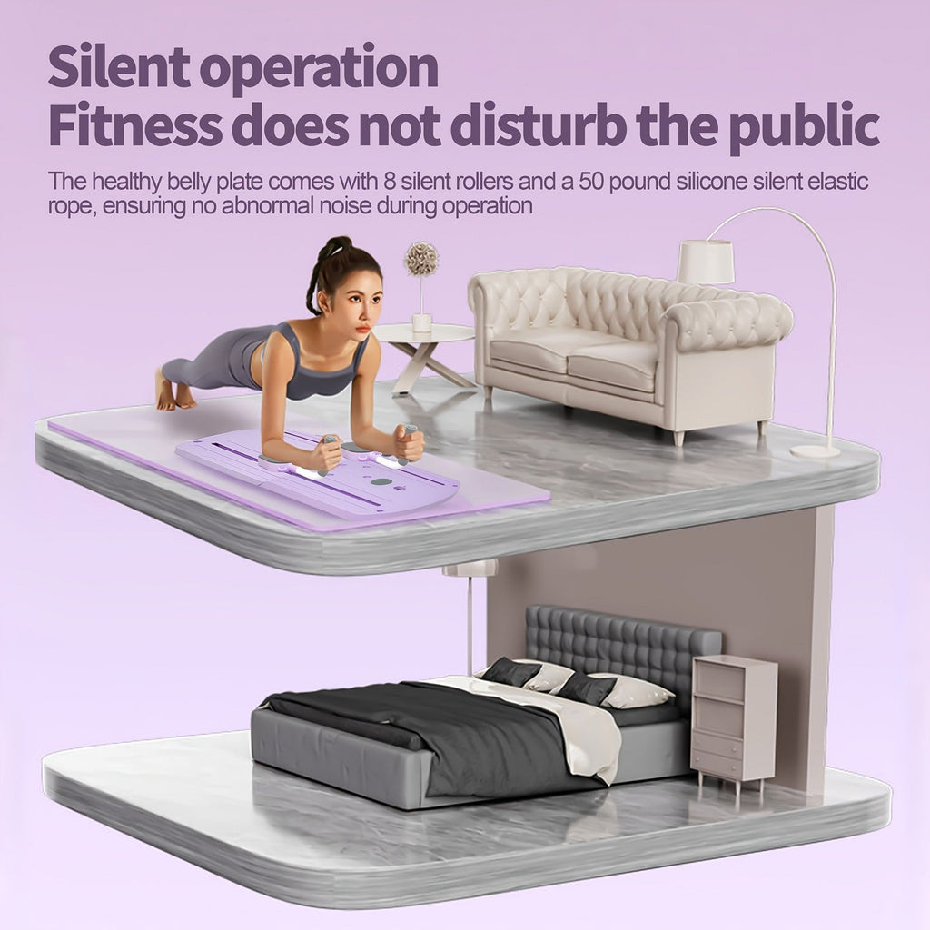 Collapsible Pilates Board 8-in-1 with Resistance Bands | Anti-Slip Yoga Push-Up Board for Core Strength, Balance, Fat Burning & Full Body Home Gym Training - product image