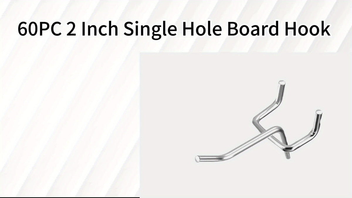 Pegboard Hooks 60pcs Stainless Steel 2 Inch Single Hole – 1-Inch Spacing Board Hooks for Tool Organization in Garage Workshop Warehouse Garden & Storage - product image 9