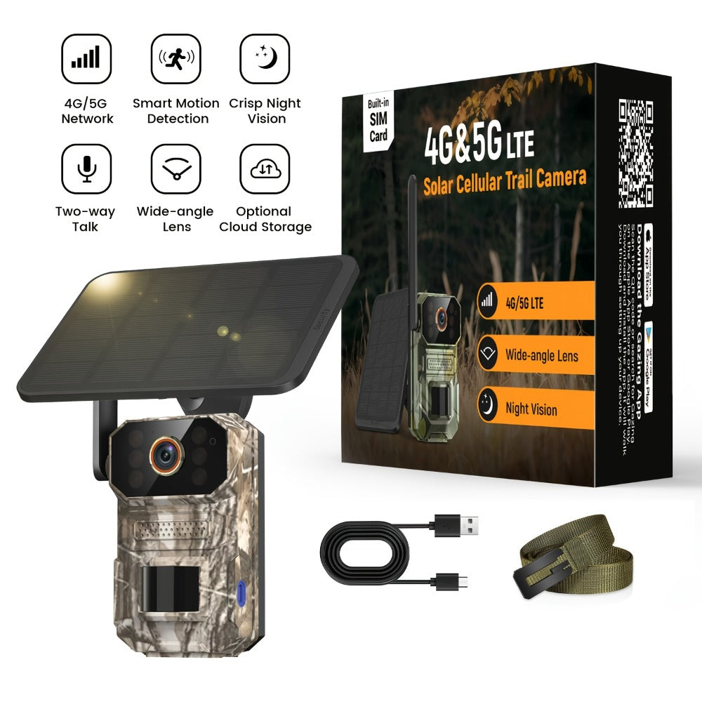 4G LTE Cellular Trail Camera with Solar Panel – 4K Wildlife Monitoring Camera, PIR Motion Sensor, Infrared Night Vision, Two-Way Voice, Remote Access, No WiFi Required, for Hunting - product image 3