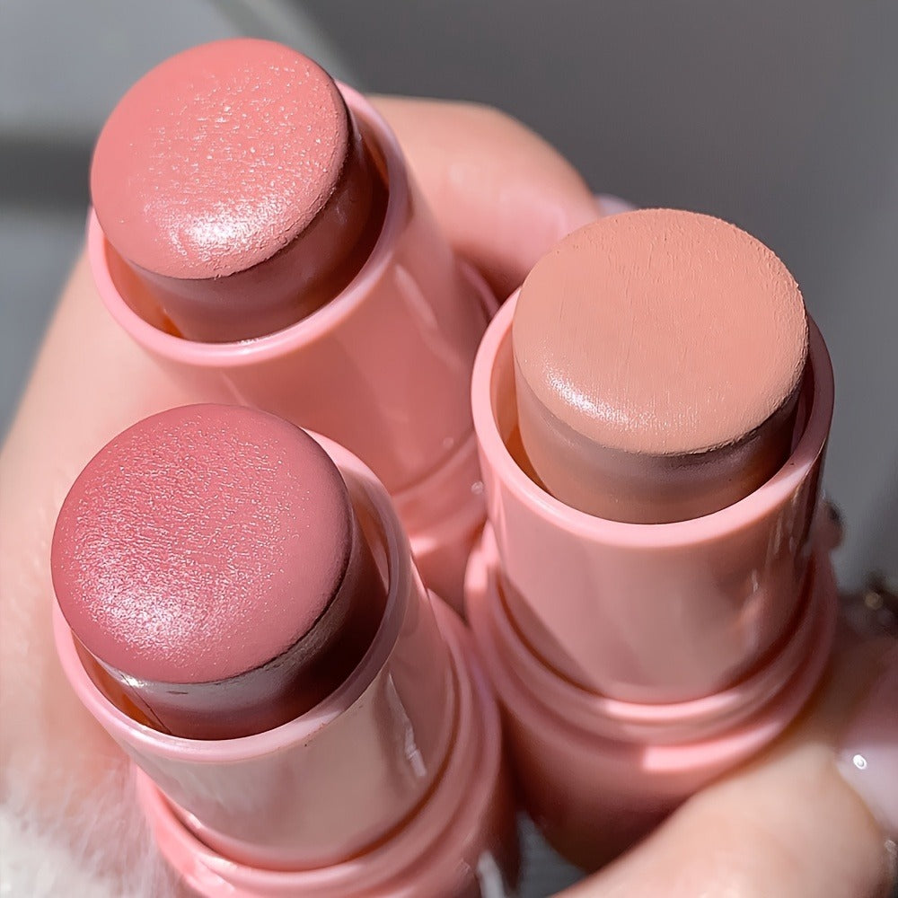 Cream Blush Stick Set 3-Piece | Blendable Cream-to-Powder Blusher | Matte & Shimmer Cheek Color | No-Brush Finger-Blend | Travel-Friendly Makeup Kit for All Skin Tones - product image