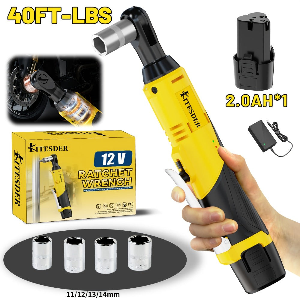 Electric Ratchet Wrench Set 12V Cordless with Lithium Battery – Fast Charge, Variable Speed Trigger, Socket Sleeves, for Automotive Repair, Screws & Nuts – Basic & Full Kit Options - product image 4
