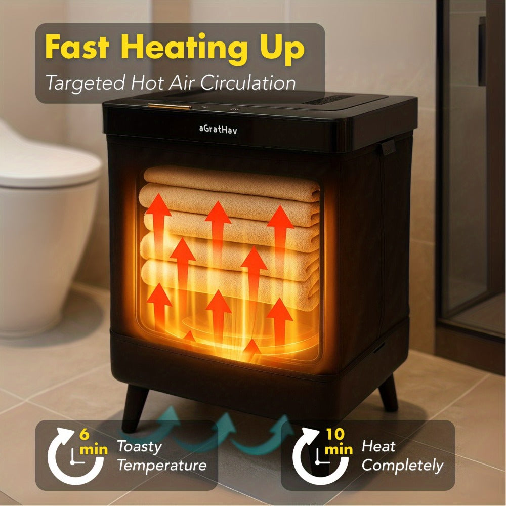 Electric Towel Warmer 35L Large Capacity Foldable Blanket Warmer with Timer & Drying Mode – Fast Heating Towel Bucket for Bathroom, Spa & Salon, Includes 6 Tablets, White - product image 6