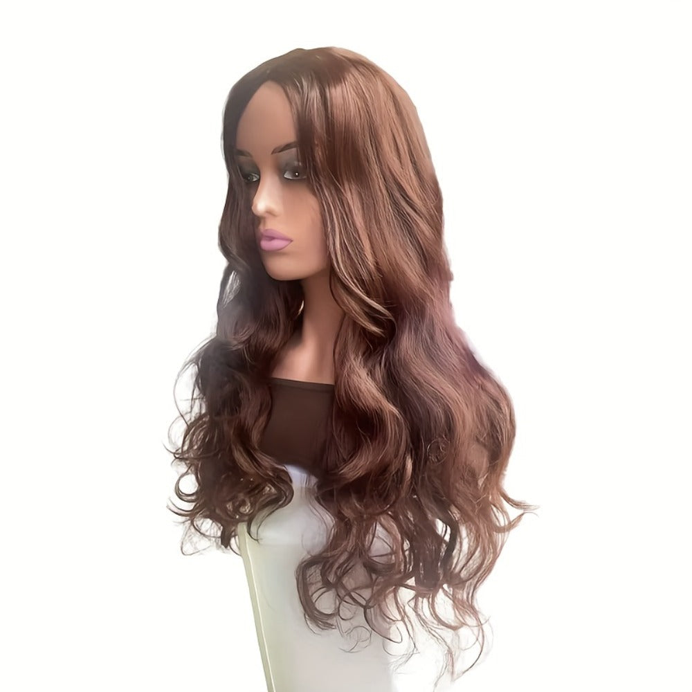 Headband Wig Curly Hair 28 Inch Long Wavy Big Wave Dark Brown Black Synthetic Heat Resistant | Fluffy Pompadour Party Wedding Cosplay Slip On Women Wig - product image 3
