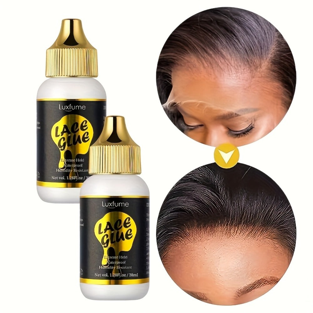 Lace Glue for Wigs Strong Hold Invisible Bonding Adhesive Waterproof Extreme Hold Fast Drying Lace Front Wig Glue for Daily Wear Styling 2pcs Set - product image 2