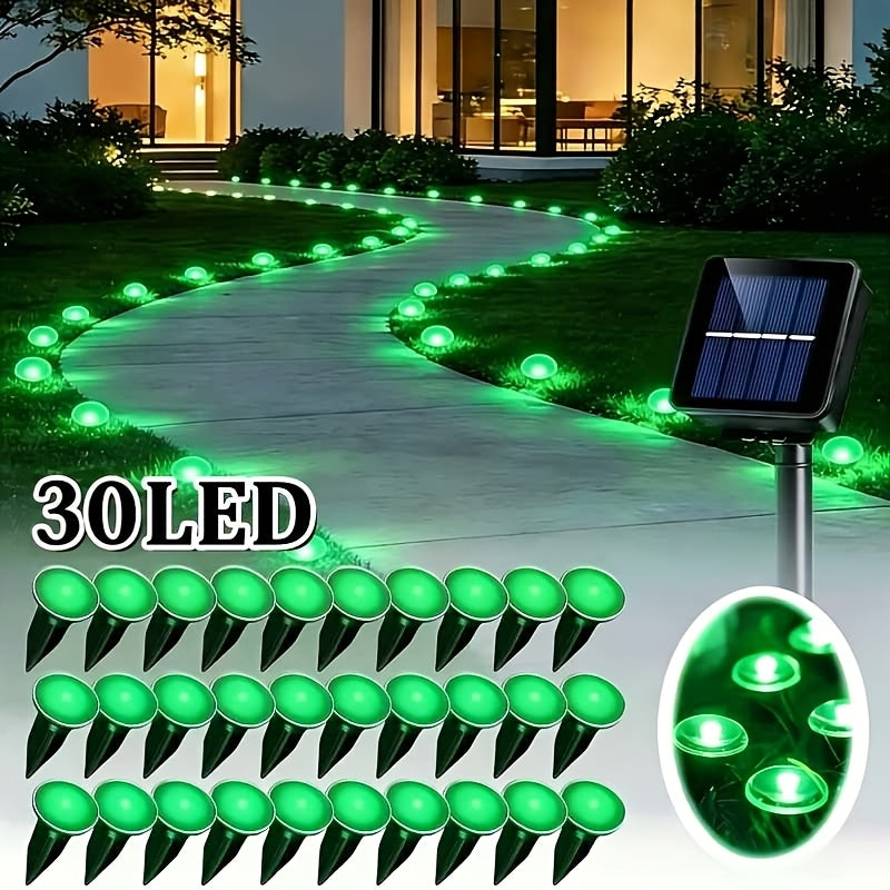 30 Solar-powered LED Path Garden Lights, Multi-color Fairy Lights, IP44 Waterproof and Durable, Recessed Outdoor Patio Garden Lights, Suitable For Decorative - product image 6