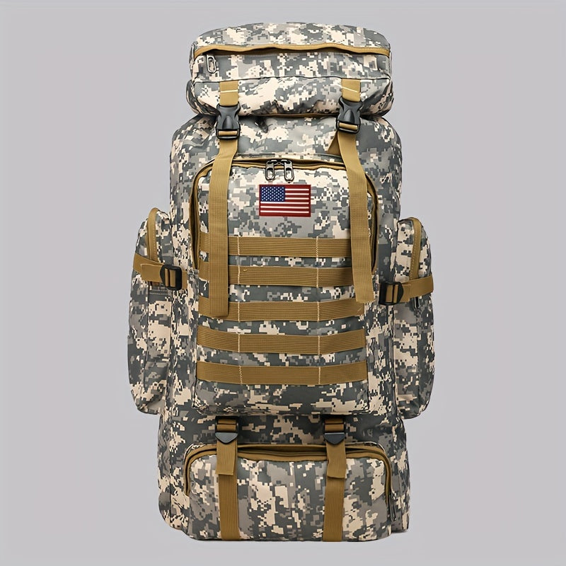 Tactical 3-Day Assault Pack Oxford Fabric DIY System for Camping Hunting Travel Unisex – Military Hiking Backpack 80L