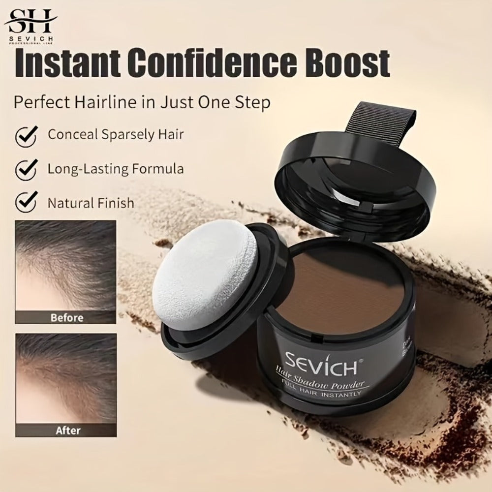 Thinning Hair Root Coverage Powder with Brush — Instant Hairline Concealer Natural Shadow Effect, Voluminous Lift Lightweight Sensitive Scalp Safe Formula, 8 Shades for Men & Women - product image 2