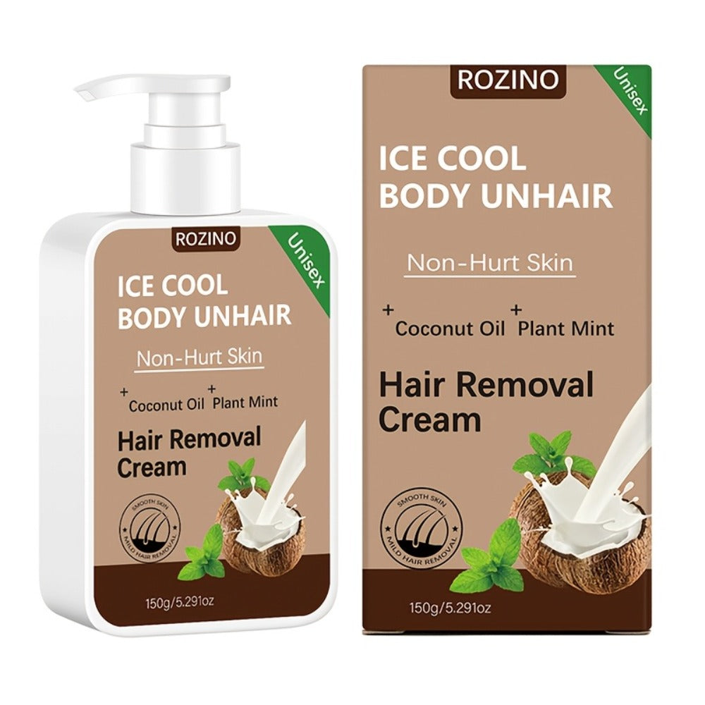 Hair Removal Cream Coconut 150g Painless Semi-Permanent Depilatory – Gentle Non-Irritating Formula for Face Lip Underarm Legs Arms & Bikini Area, Up to 6 Month Smooth Skin Results  - product image 3