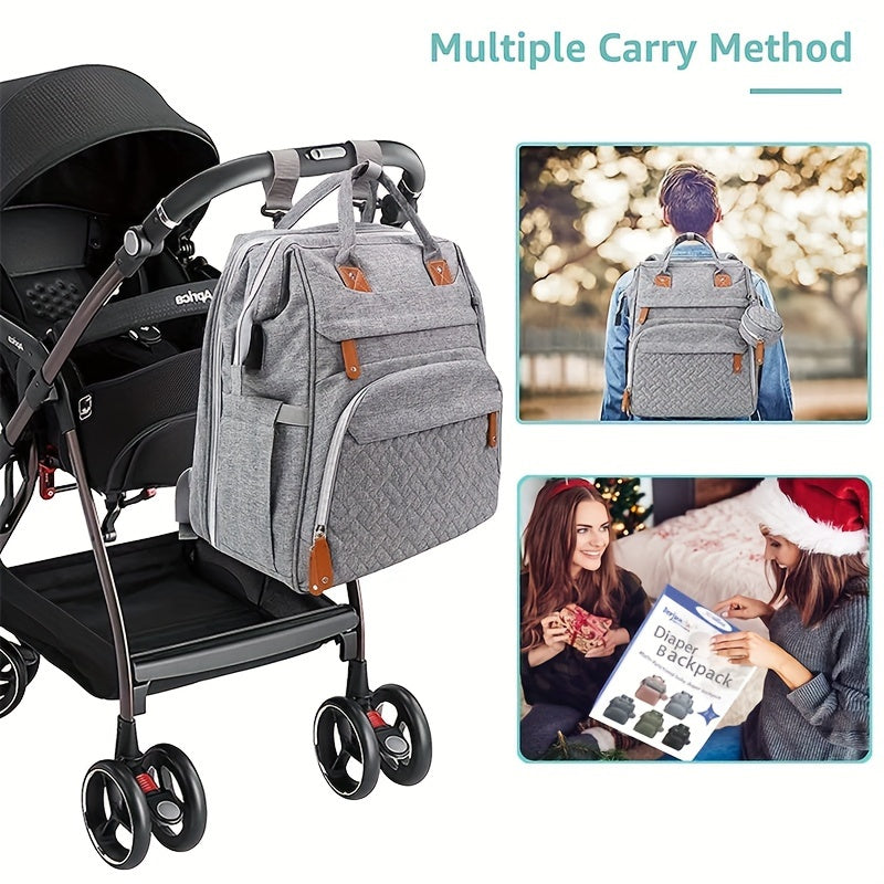 Diaper Bag Backpack, Diaper Bags, Shower Gifts, Multifunctional Diaper Backpack Large Capacity, (Heather Grey), Items, Necessitied - product image 5