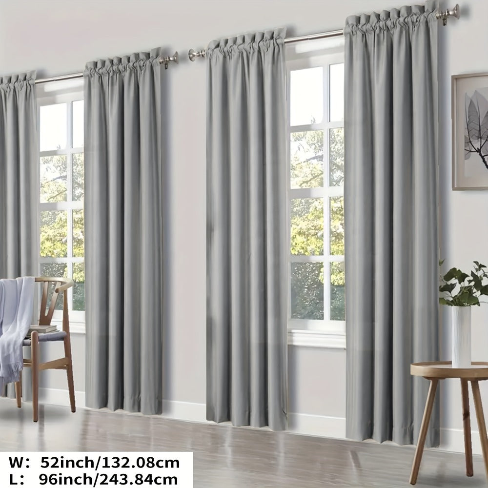 Blackout Curtains 4 Panels Thermal Insulated Room Darkening Drapes – Rod Pocket, Energy Saving, Solid Color for Bedroom & Living Room, 7 Colors & Multiple Sizes - product image 53