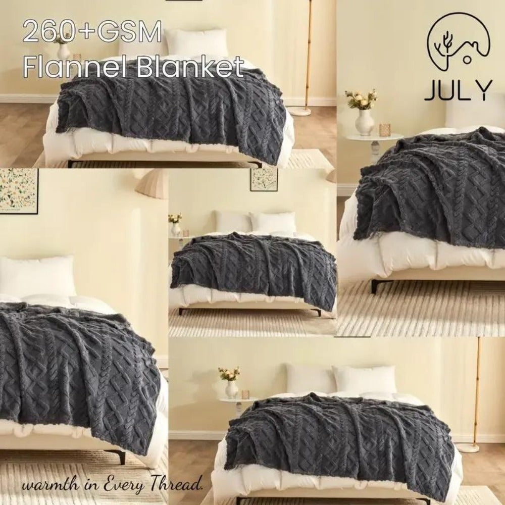 3D Plush Dense Weave Fleece Blanket – Ultra-Soft Warm Throw for Bed, Couch, Travel & Outdoor, Air-Conditioning Friendly, 3 Colors, 2 Sizes - product image 32