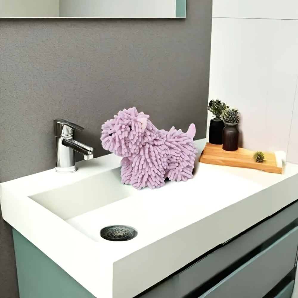Cute Puppy Hand Towel Wall-Hanging Kitchen Bathroom Towel – Soft Absorbent Cartoon Dog Decorative Cloth 150g/㎡ - product image 12