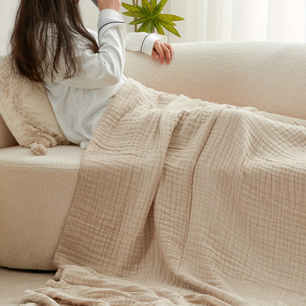6-Layer Gauze Blanket 100% Muslin – Lightweight Breathable Cotton Throw for Couch & Bed, All Season Adult Blanket, 4 Colors - product image 8