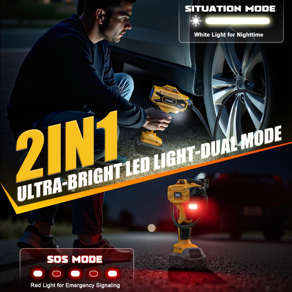 Cordless Tire Inflator 160PSI Portable Air Compressor Compatible with DeWalt 20V / 18V Battery – Digital Pressure Gauge, Fast Inflation for Cars, Motorcycles, Bicycles & Sports Bal - product image 6