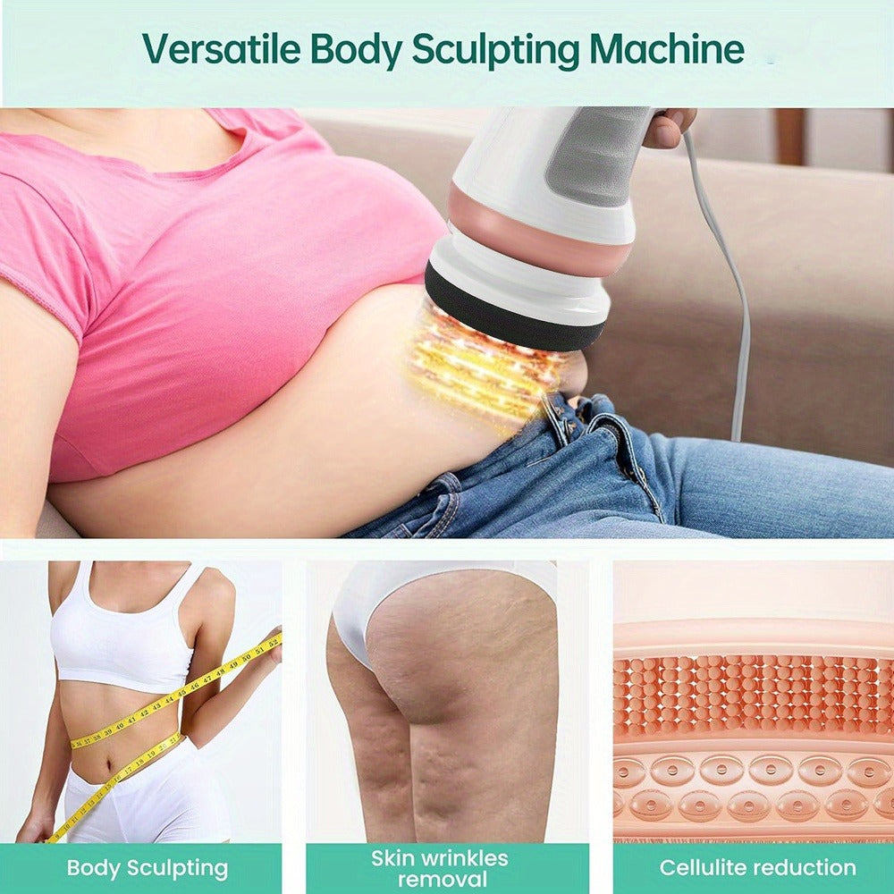 Handheld Body Massager with 5 Interchangeable Heads & 3 Washable Pads – Adjustable Vibration Intensity, Full Body Muscle Relief for Abdomen, Waist, Arms, Buttocks & Legs, Portable  - product image