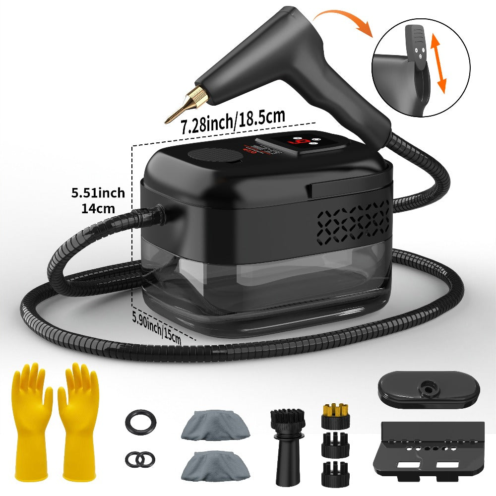 Carpet Steam Cleaner Handheld with LCD Display 1200ml Tank Gear Switch High Temperature for Kitchen Sofa Floor Tile Grout Home - product image 11
